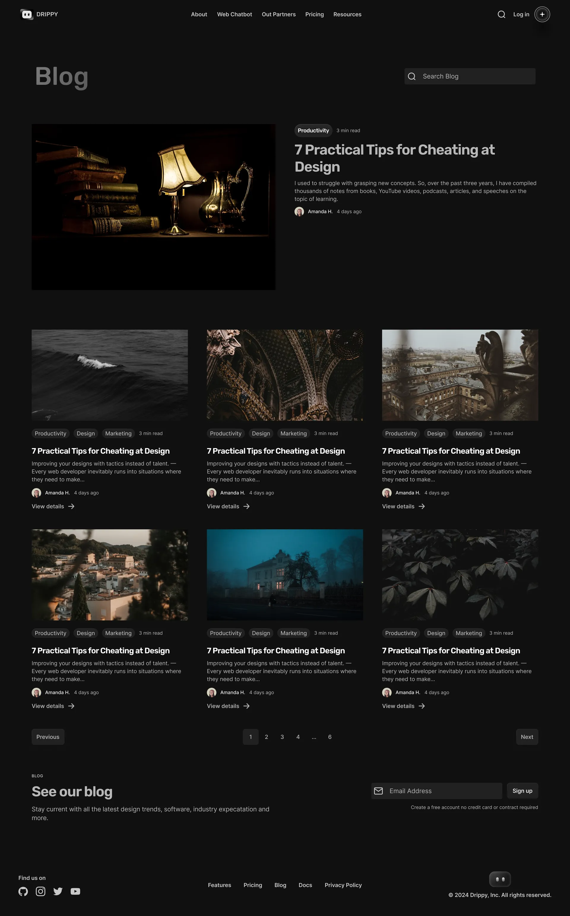 Elevating UI/UX Excellence – Our Latest Blog Page Design for DRIPPY